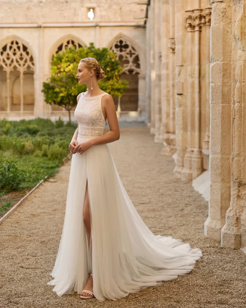 vestido de novia rosa clará modelo linet